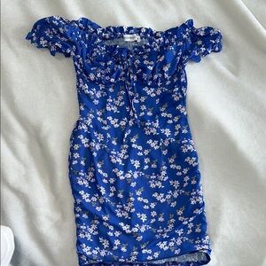 Blue Floral Off-Shoulder Hello Molly Dress